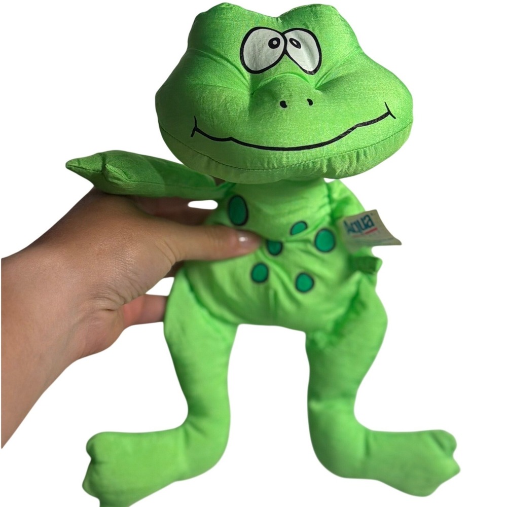 VTG Aqua Leisure Frog Plush Green Spotted Stuffed Animal Toy Floating Water Pal